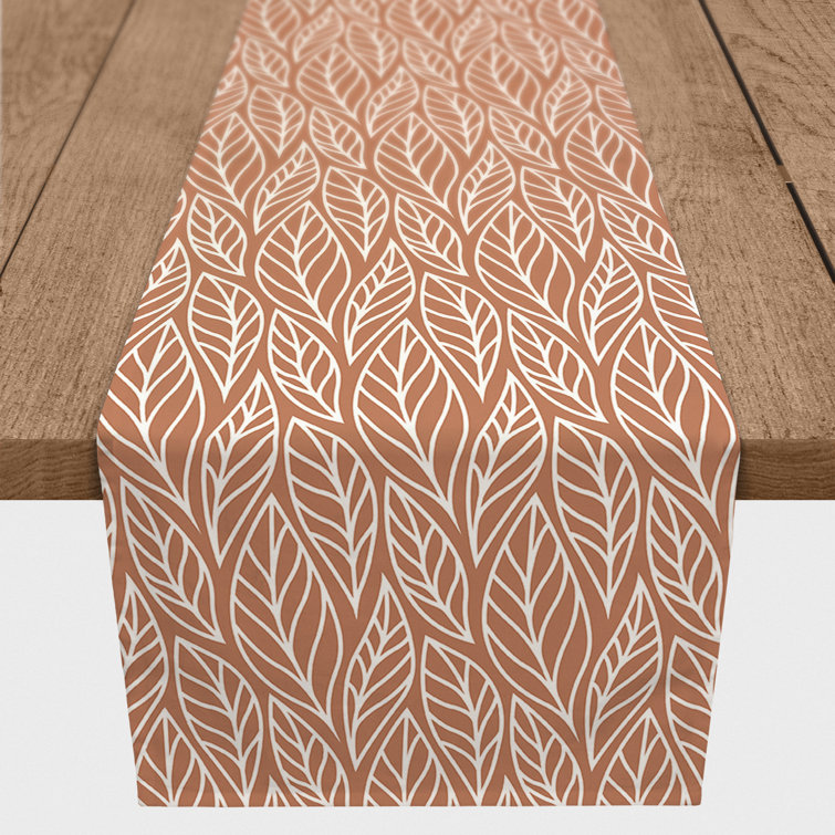 Gracie Oaks Ilwell Copper Leaf Table Runner & Reviews Wayfair
